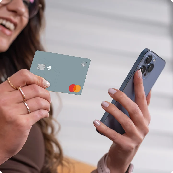 Person using mobile banking